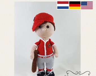 Baseballer Bobby Joe, Amigurumi Crochet Pattern