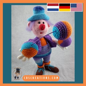 Funny Guy: The happiest clown you&#39;ll ever crochet! Amigurumi crochet pattern