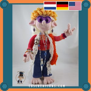 Create Your Own Hippie Icon: Joni the Hippie Elf amigurumi crochet pattern