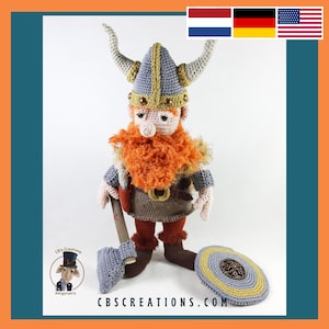 Pedr the Viking: A cool amigurumi figure for your next adventure, crochet pattern.