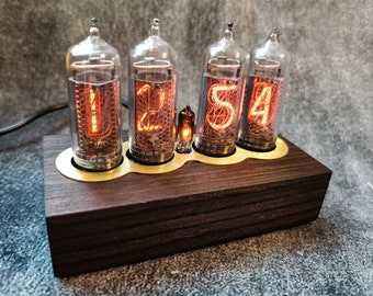 Nixie Clock Vintage style on IN-14 nixies made in USSR 20th century