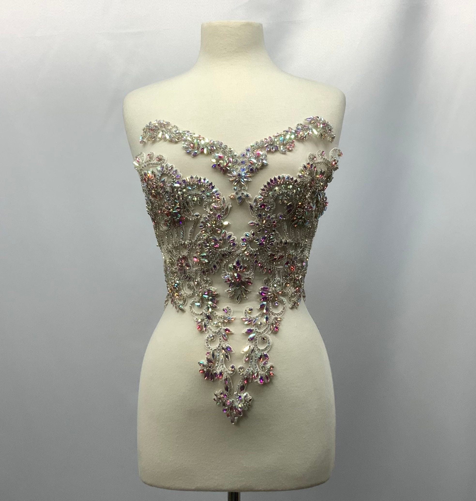 Designer Full Body Rhinestone Appliquebridal Dress - Etsy