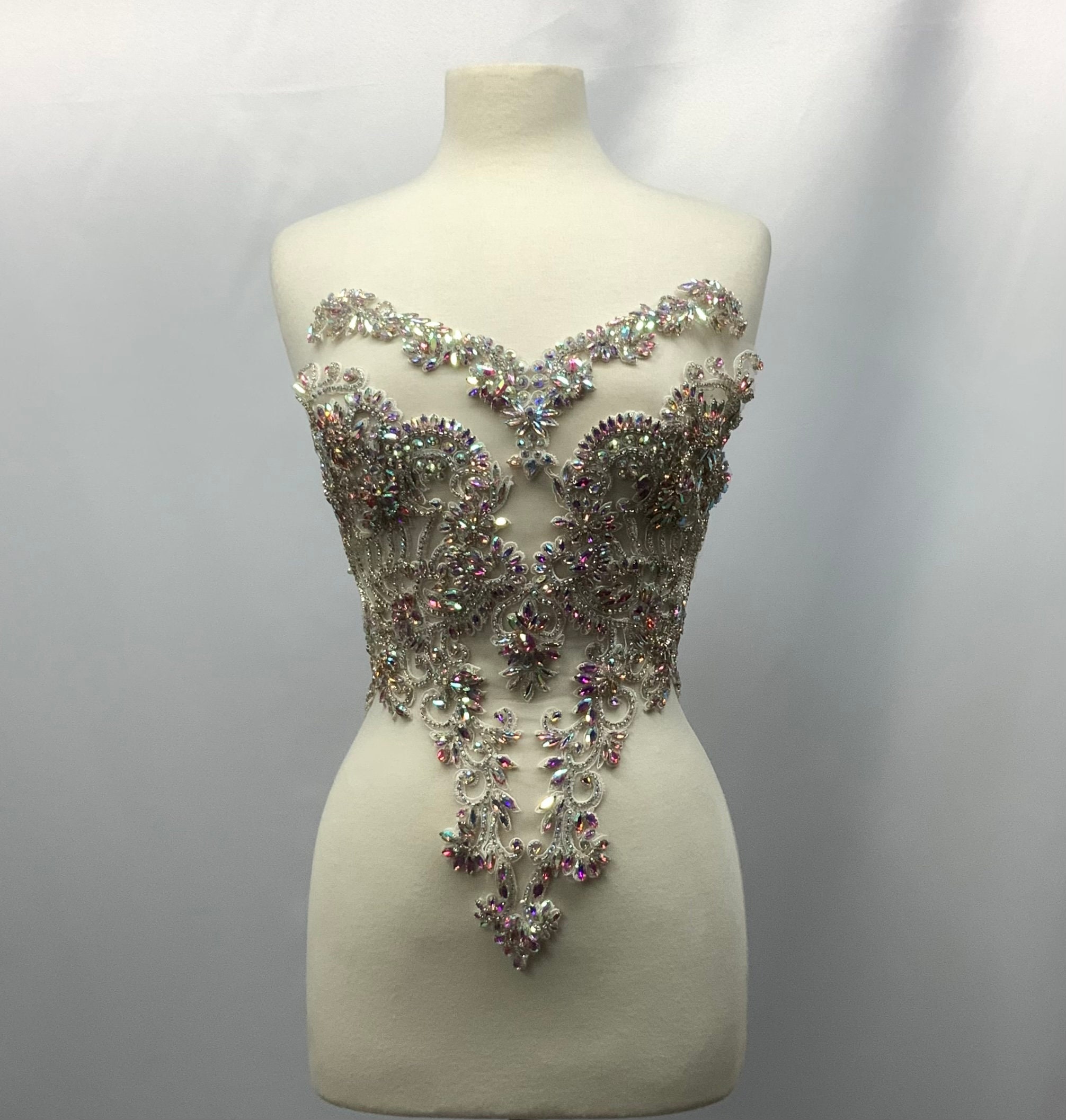 Designer Full Body Rhinestone Applique,bridal Dress Embroidery, Lovely ...