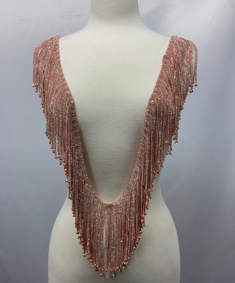 1 yard Rhinestone trim/ Rhinestone Chain/ Formal gown belt/ rhinestone fringe 6"inches image 5