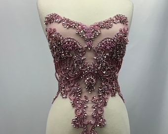 Designer Full body Rhinestone Applique,Bridal  Dress embroidery, inspiration from Swarovski Shine , Evening engagement,prom