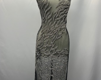 Rhinestone tulle Full Body fabric ,DIY  /Rhinestone beaded full bodice evening  perfect for prom or Gala ,dress