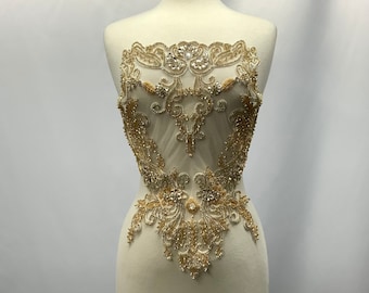 Rhinestone Applique,Bridal  Dress embroidery on tulle mesh ,lovely ,inspiration Beautiful Shine , Evening engagement,prom