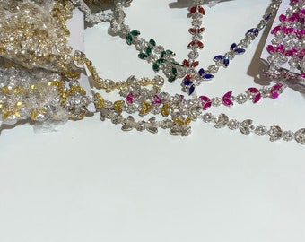 Rhinestone trim/ Rhinestone Chain/ Formal gown belt/ rhinestone Sparkling shine, bright prom,bridal,jewelry
