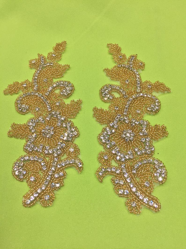 Crystal Applique Rhinestone Applique Wedding Applique Etsy