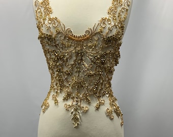 Designer Full body Rhinestone Applique,Bridal  Dress embroidery, inspiration from Beautiful  Shine , Evening engagement,prom