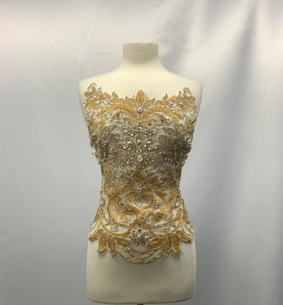 Body Rhinestones Designer Full Body Rhinestone Applique,bridal Dress Embroidery ...