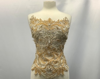 Designer Full body Rhinestone Applique,Bridal  Dress embroidery, beautiful  inspiration Shine , Evening engagement,prom