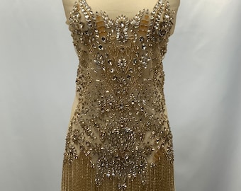 Rhinestone Beaded Applique,,Evening,tulle engagement,Mesh Wedding Dress Applique,Prom,Fabric,Bridal Applique