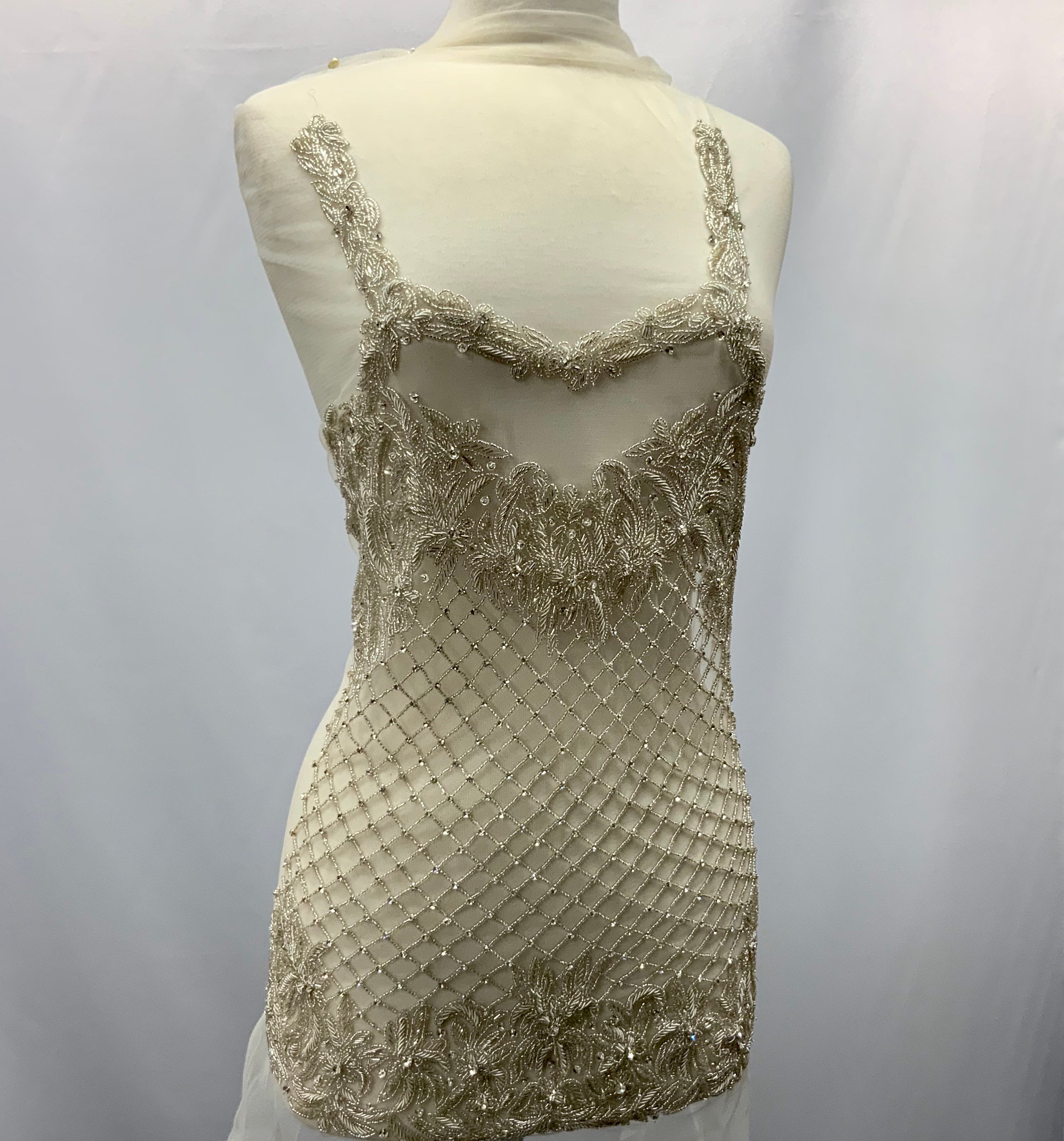 Designer Body Rhinestone Beaded Wedding Dress Swarovski | Etsy