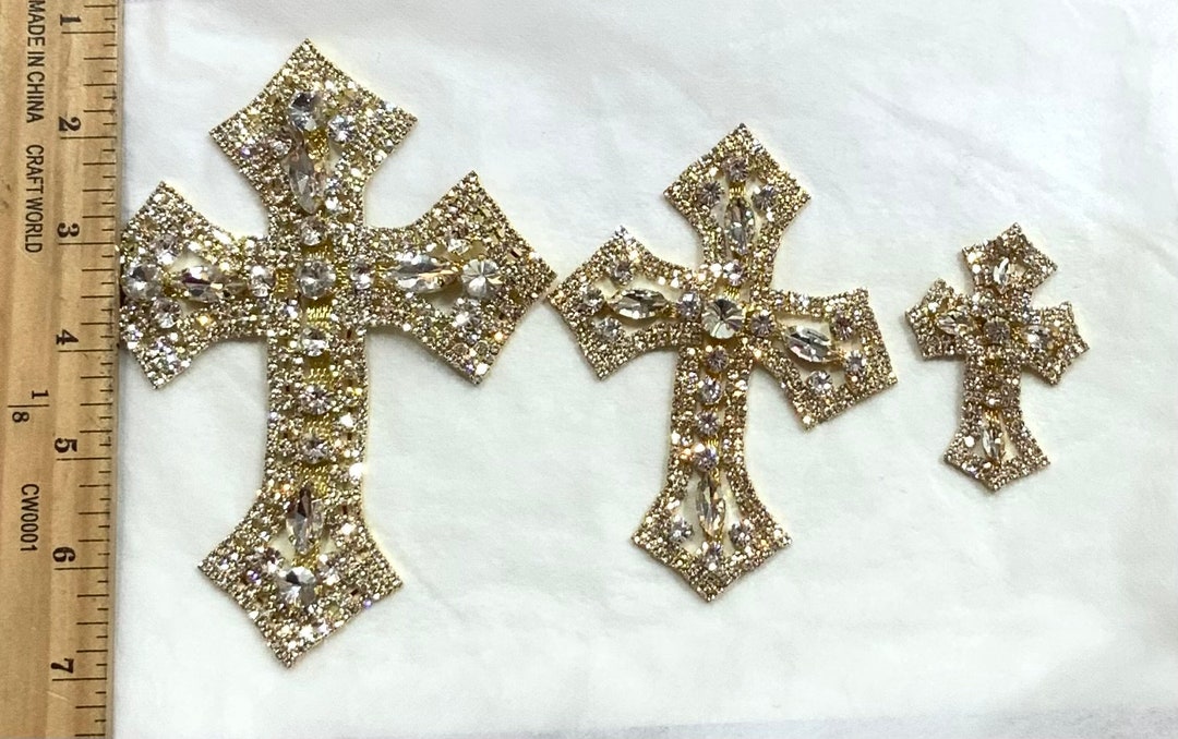 Rhinestone Cross /rhinestone Gold Silver Formal Rhinestone Sparkling ...
