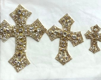 Rhinestone Cross /Rhinestone gold silver Formal rhinestone Sparkling shine, bright /candles /jackets /prom/ jewelry