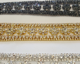 Rhinestone trim/ Rhinestone Chain/ Formal gown belt/ rhinestone money boxes cakes decoration
