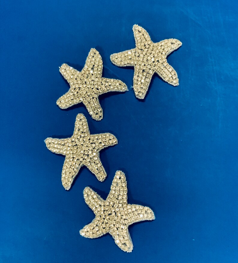 Crystal Applique Rhinestone Starfish Applique Beaded Etsy