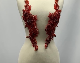 Crystal Applique,Rhinestone Left and Right  Pair Wedding ,evening ,prom ,shine, set of beautiful colors
