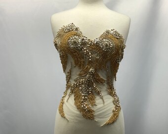 Designer Full body Rhinestone Applique,Bridal  Dress embroidery, beautiful  inspiration Shine , Evening engagement,prom