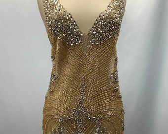 Rhinestone Applique,Bridal  Dress embroidery on tulle mesh lovely ,inspiration Beautiful Shine , Evening engagement,prom