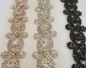 Rhinestone trim/ Rhinestone Chain/ Formal gown belt/ rhinestone Sparkling shine, bright prom,bridal,jewelry