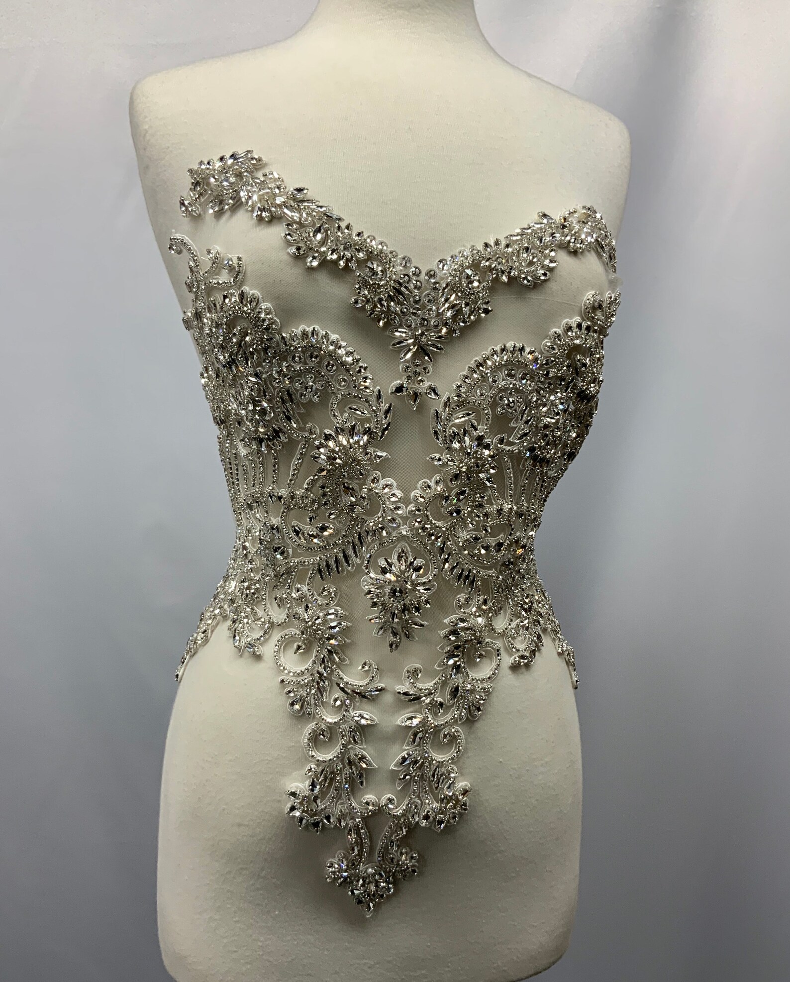 Body Rhinestones Designer Full Body Rhinestone Applique,bridal Dress Embroidery, Lovely ...