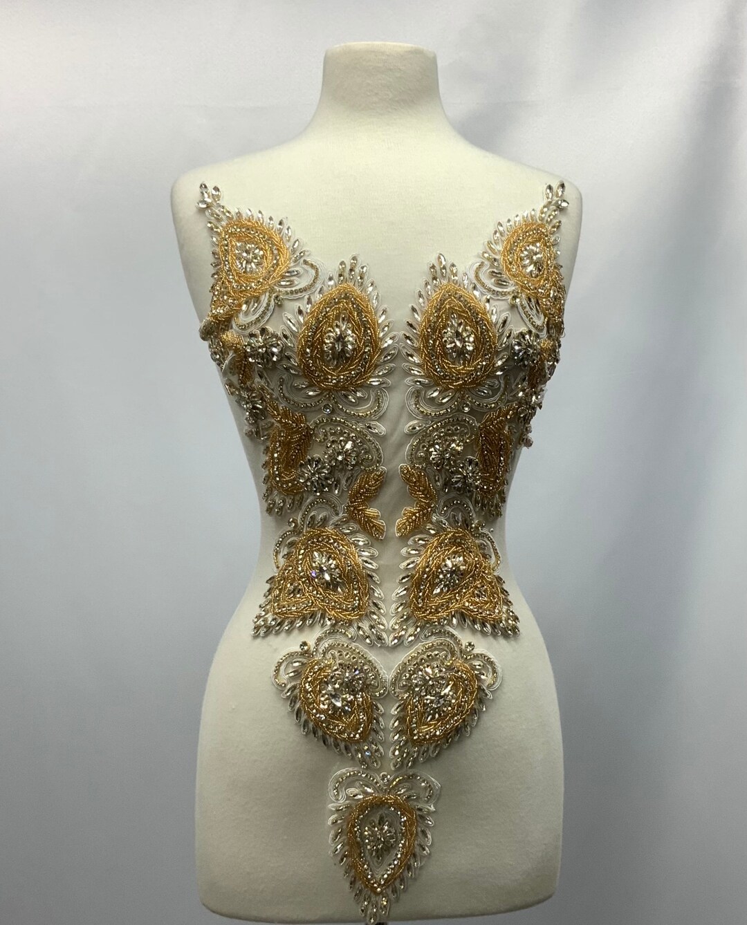 Body Rhinestones Designer Full Body Rhinestone Applique,bridal Dress Embroidery ...