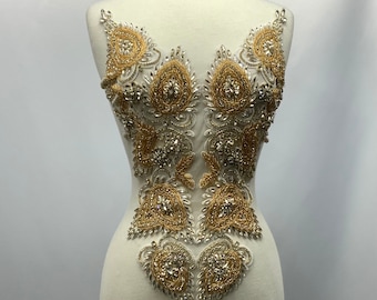 Designer Full body Rhinestone Applique,Bridal  Dress embroidery, beautiful  inspiration Shine , Evening engagement,prom