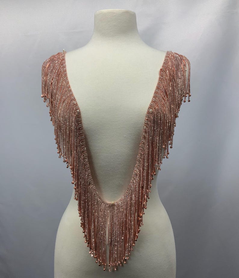 1 yard Rhinestone trim/ Rhinestone Chain/ Formal gown belt/ rhinestone fringe 6"inches image 6