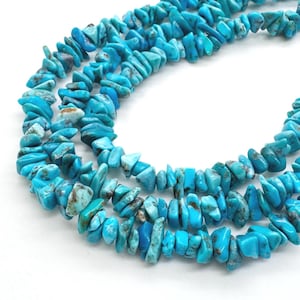 Natural Kingman Turquoise Assorted Chip Beads Genuine Arizona Sky Blue Gemstone Turquoise Strand High Grade Jewelry Supply PGS372