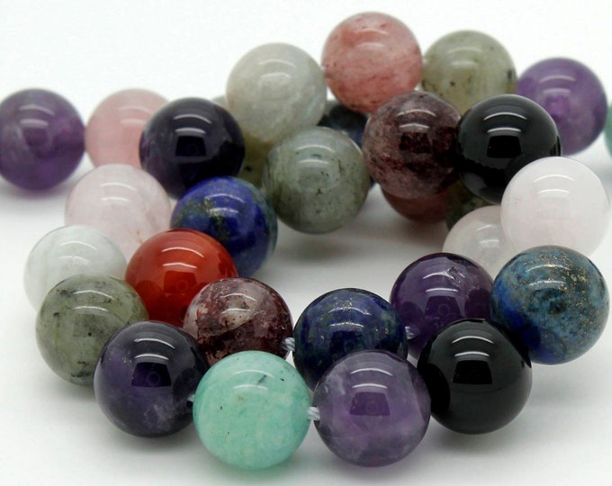 Mixed Assorted Variety Natural Gemstone Beads Round Smooth Ball Sphere 6mm 8mm 10mm Gemstone Beads RN62