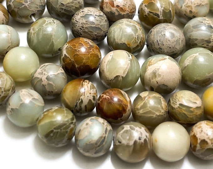 Snake Skin Jasper Beads, Natural Snake Skin Jasper Africa Opal Smooth Polished Gemstone Beads - PG18