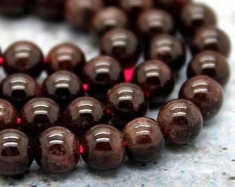 AAA Red Garnet Beads, Natural Garnet Smooth Polished Round Ball Sphere Gemstone Beads (3mm 4mm 5mm 6mm 7mm 8mm 10mm) - PG34