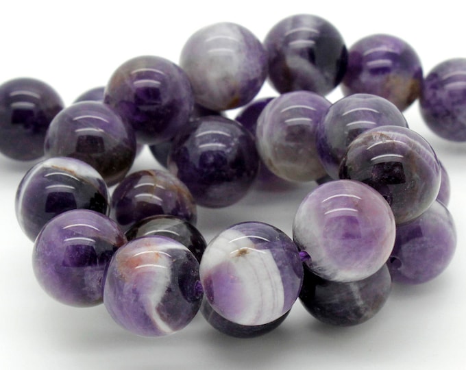 Amethyst Beads: Polished Round Purple Gemstone Beads