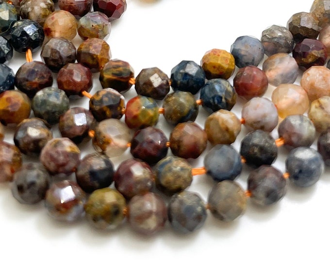 Pietersite Beads, Natural Pietersite Faceted Round 4mm Gemstone Beads - RNF125