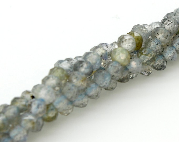 Natural Labradorite, Gorgeous Labradorite Faceted Rondelle Gemstone Beads 2mm x 3mm, 3mm x 4mm RDF16