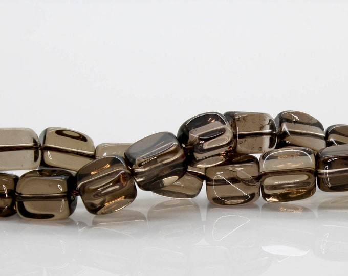 Smoky Quartz Transparent Cube Beads Natural Stone Loose Gemstone Beads - PGS47