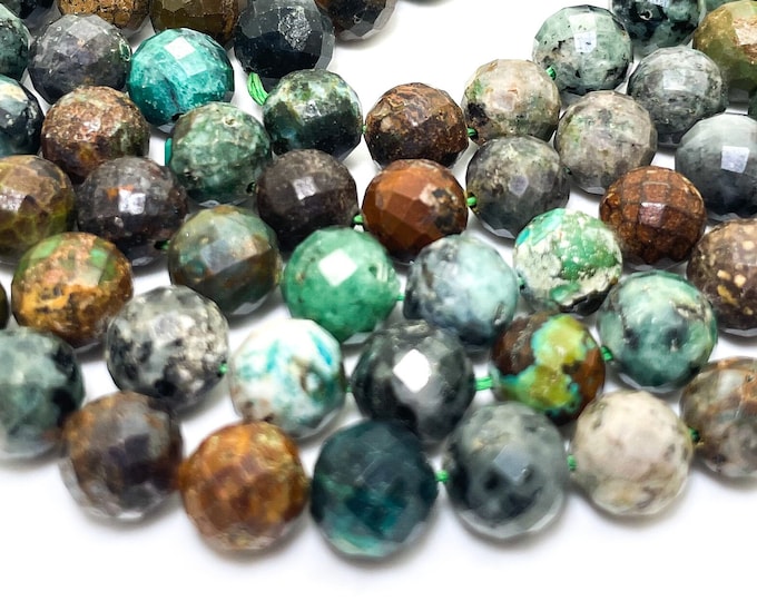 Natural Turquoise Faceted Round 8mm Gemstone Beads - RNF127