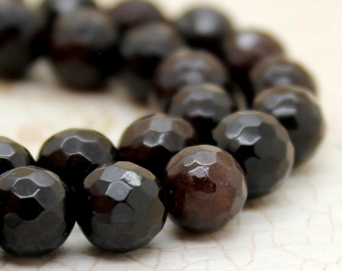 Jade Gemstone Beads, Dyed Jade Faceted Round Ball Sphere  Gemstone Beads (8mm) - RNF17