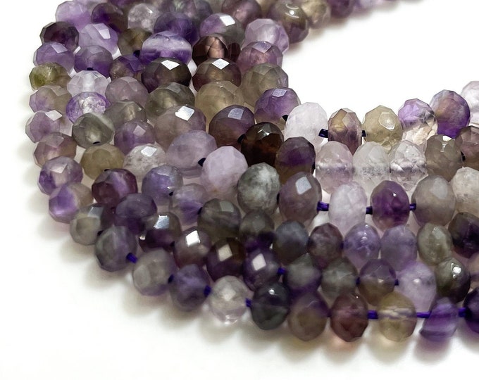 Genuine Amethyst Beads, Faceted Rondelle Natural Amethyst 3mm x 4mm, 3mm x 5mm Gemstone Beads for jewelry Necklace Bracelet Making - RDF81B