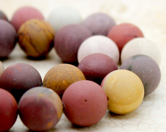 Natural Mookaite, Matte Mookaite Round Ball Sphere Natural Loose Gemstone Beads (6mm 8mm 10mm 12mm) - PG137