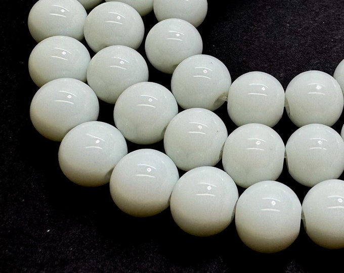 White Agate Smooth Polished Round 10mm Gemstone Jewelry Making Beads - RN197A