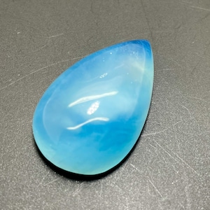 Cabochon di acquamarina di grado AAAA, ciondolo con pietra preziosa liscia lucidata a goccia di acquamarina blu - PGL22