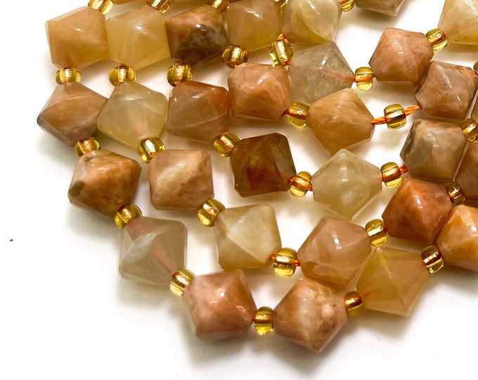 Natural Yellow Opal Bicone Beads Faceted 8mm Gemstone Beads 15.5" Strand - PGS315I