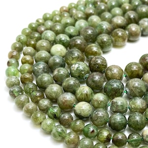 Natural Green Kyanite Beads, Smooth Polished Green Kyanite 6mm 8mm 10mm Round Gemstone Beads - RN140