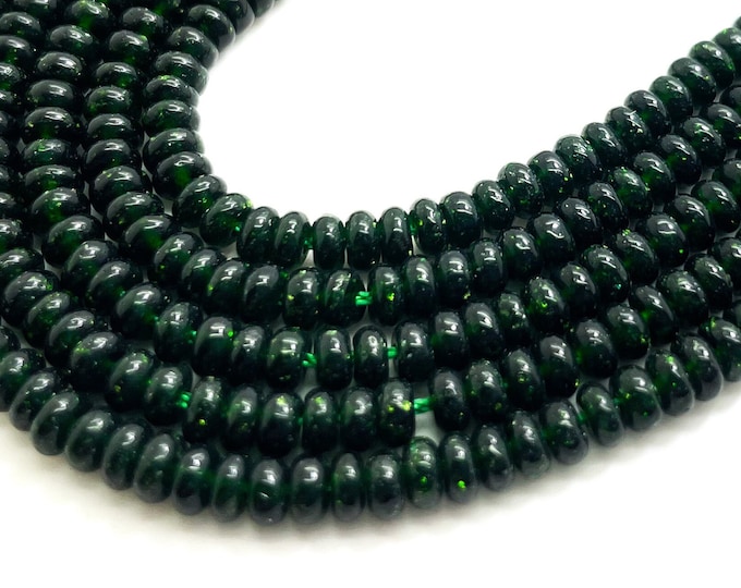 Nephrite Jade Beads, Natural High Quality Green Jade Smooth Polished Rondelle Round Flat 2mm x 4mm Gemstone Beads - RD34