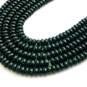 Nephrite Jade Beads, Natural High Quality Green Jade Smooth Polished Rondelle Round Flat 2mm x 4mm Gemstone Beads - RD34