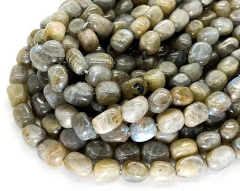 Natural Labradorite Beads, Labradorite Smooth Polished Nugget Pebble Rectangle Cube Gemstone Beads - PG84