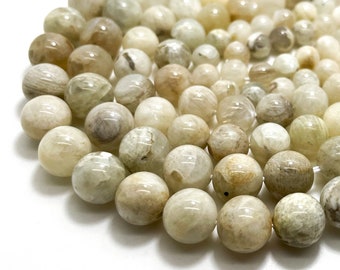 Natural Moonstone Beads, Creamy White Moonstone Smooth Round 4mm 6mm 8mm 10mm Gemstone Beads - RN60